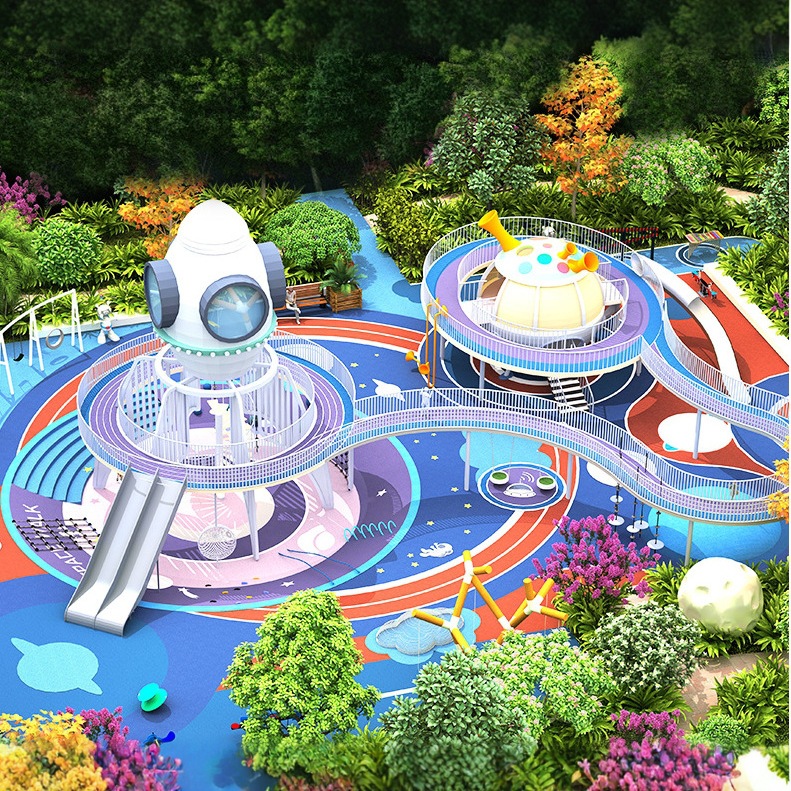 幼儿园室外不锈钢滑梯攀爬滑跑户外传声筒摇摇马小区公园游乐设备