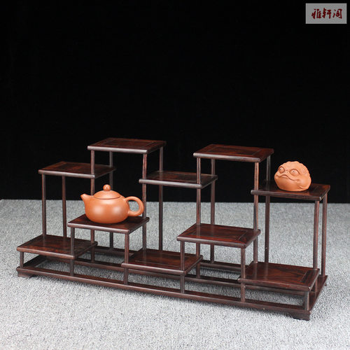 红酸枝榫卯小多宝阁茶壶茶具博古架工艺品盆景摆件展示收纳架