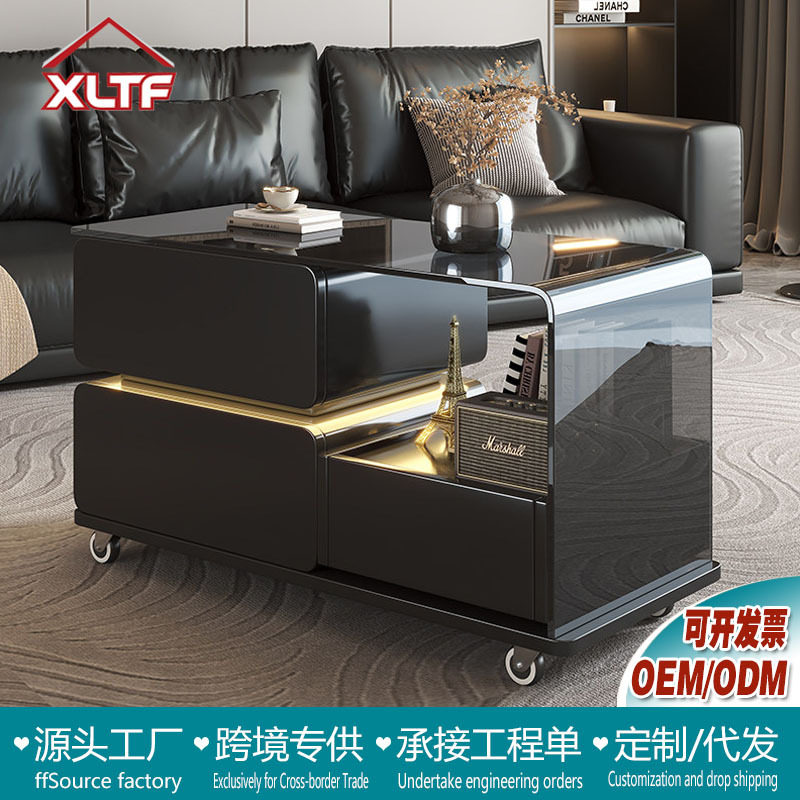 意式沙发边几可移动茶几小推车客厅家用小户型沙发侧边柜窄柜角几