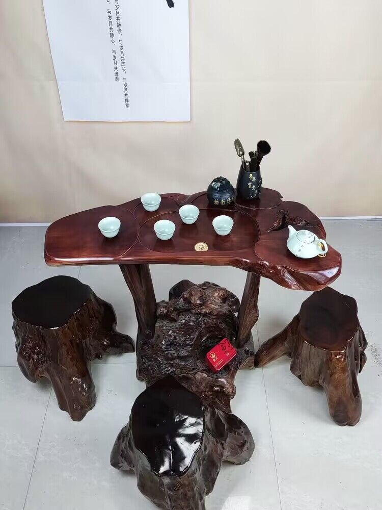 根雕茶桌实木茶台家用客厅天然整体树根茶海经济型小号阳台小茶几图片