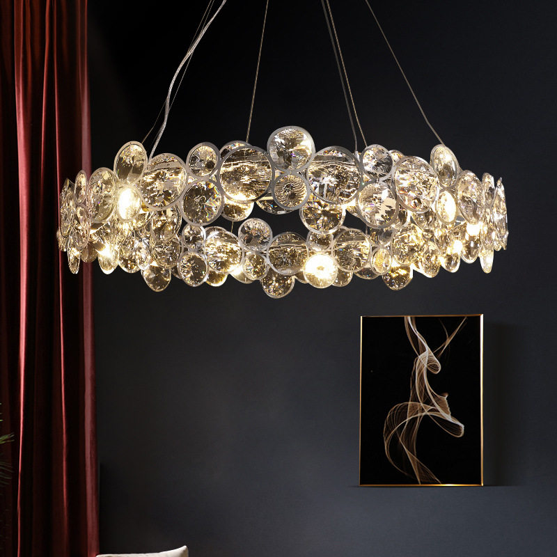 新款轻奢客厅水晶吊灯后现代简约样板间餐厅酒店主卧室吊灯