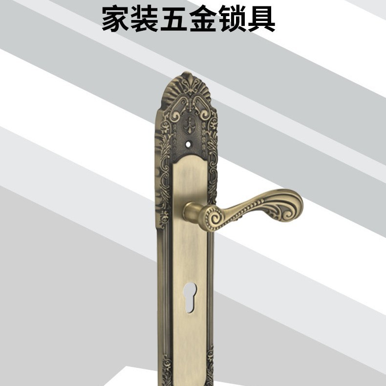 锌合金卧室门锁具黄古铜色东南亚85mm孔距,Southeast Asian lock