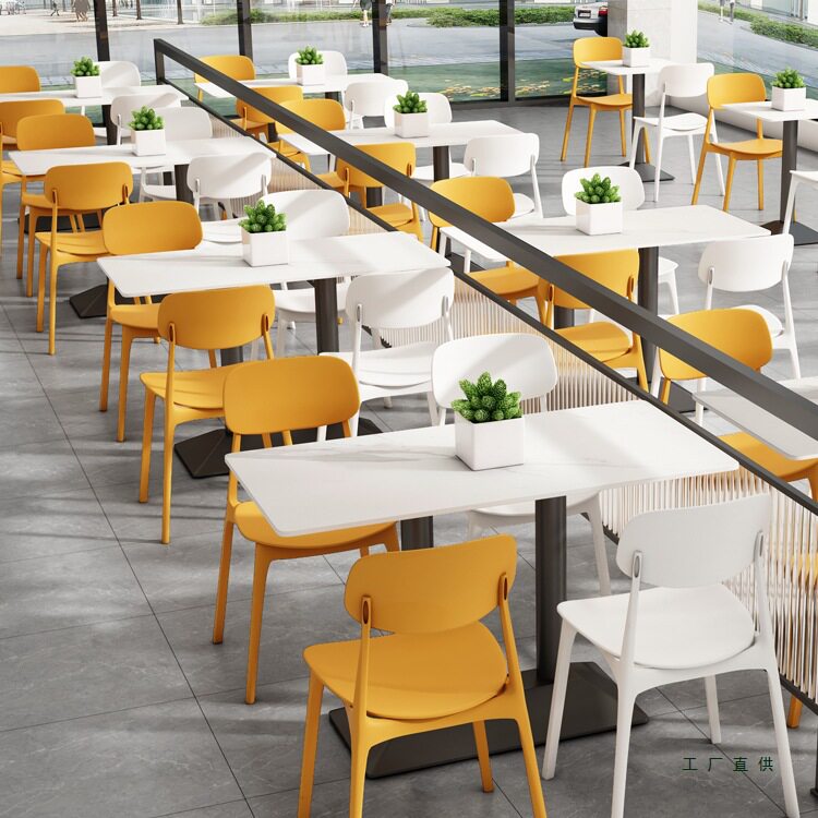 公司员工食堂餐饮小吃快餐店餐桌椅商用组合烧烤面馆饭堂餐厅学校