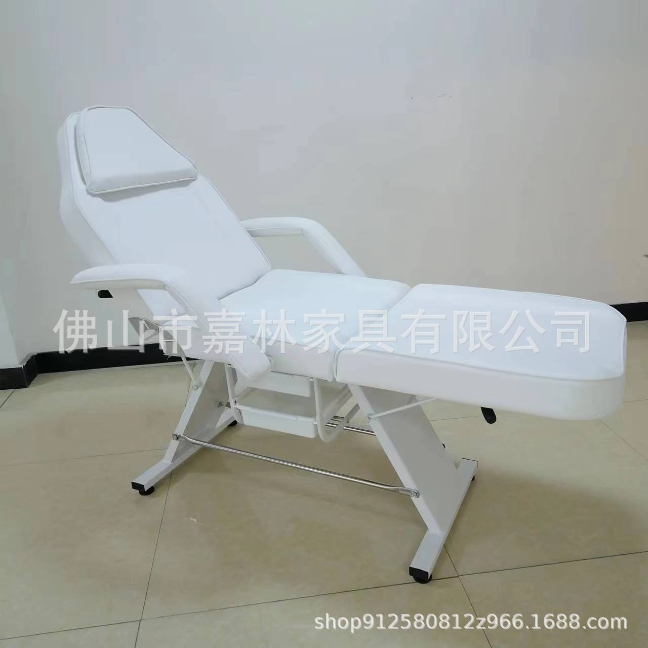 白色美容床按摩床双磁条美容椅美容院按摩椅子发廊美容椅加厚铁件