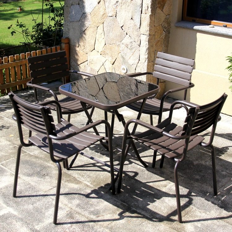 户外摆摊休闲组合庭院花园阳台露天铁艺室外咖啡厅酒店编藤桌椅子