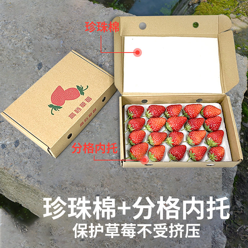 草莓盒可快递运输包装盒防震分格内托加厚瓦楞纸箱12/15/20/10粒