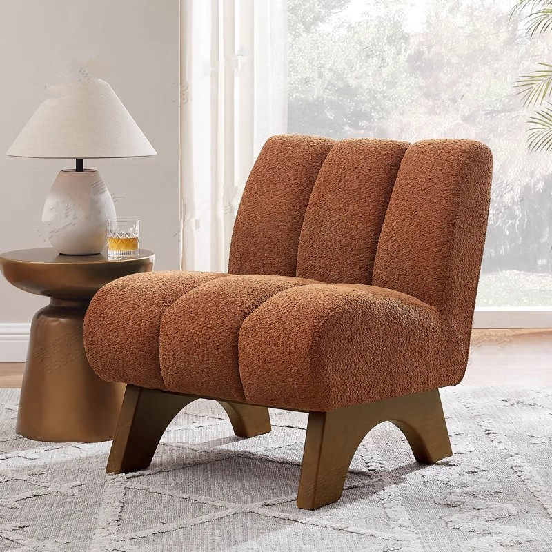 轻奢单人沙发客厅简约布艺单人椅奶油风休闲椅设计师款懒人沙发椅