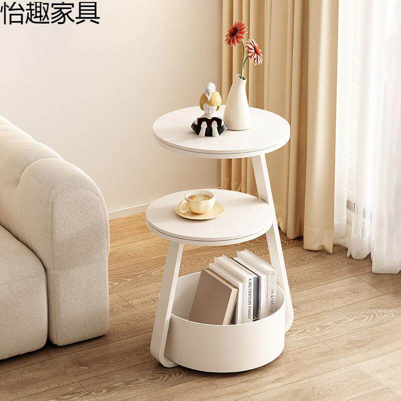 现代简约小桌子客厅小户型角几网红简约可移动奶油风岩板沙发边几