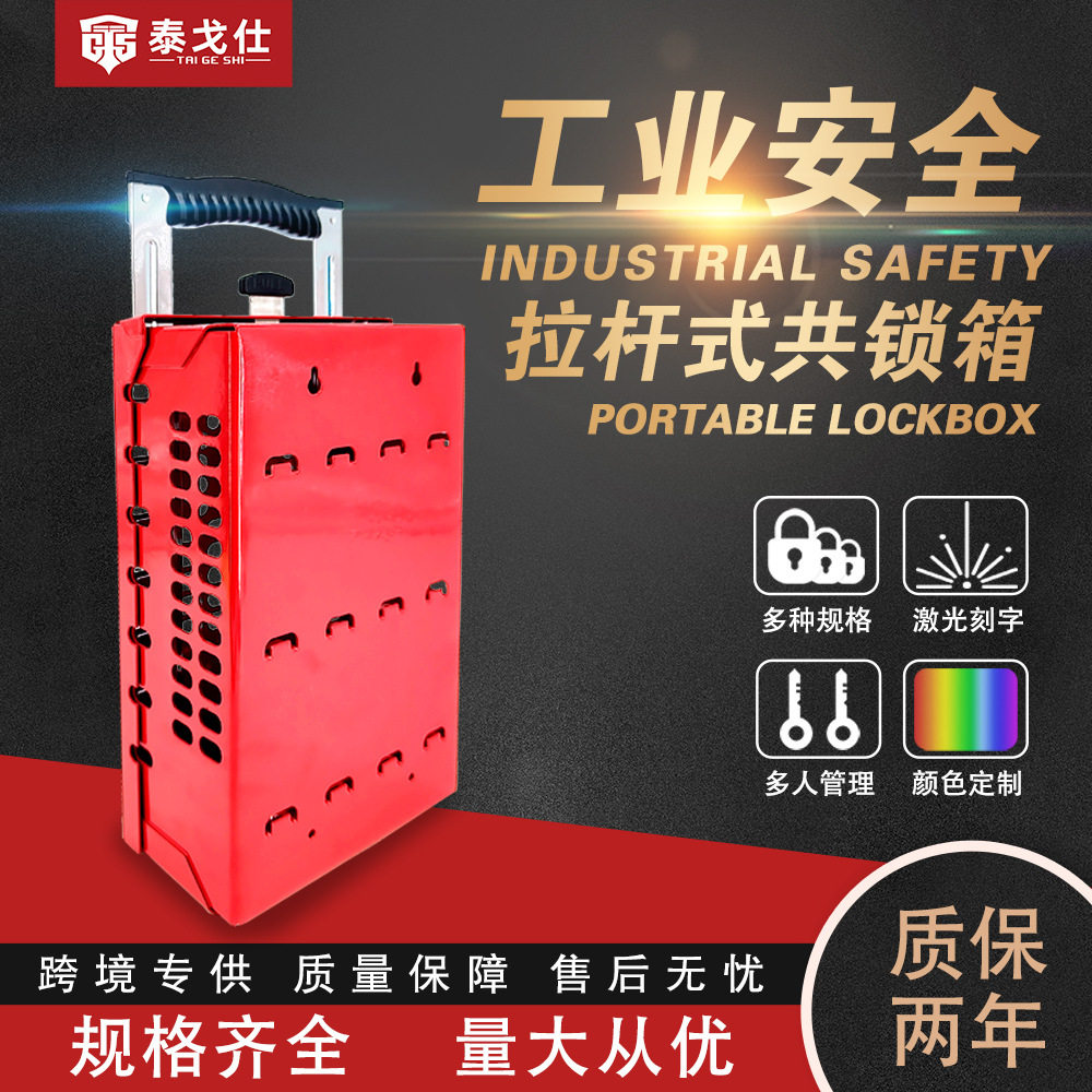 泰戈仕双用共锁箱工业安全锁具管理箱可手提可壁挂多人管理锁具箱