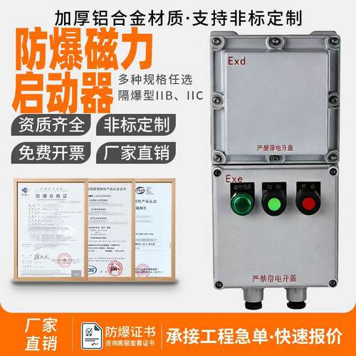 防爆磁力启动器220V380V三相电机控制箱水泵风机正反转按钮启停箱