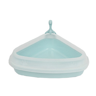 猫咪三角厕所墙角猫砂盆半封闭高边猫便盆笼内猫屎盆省地现货