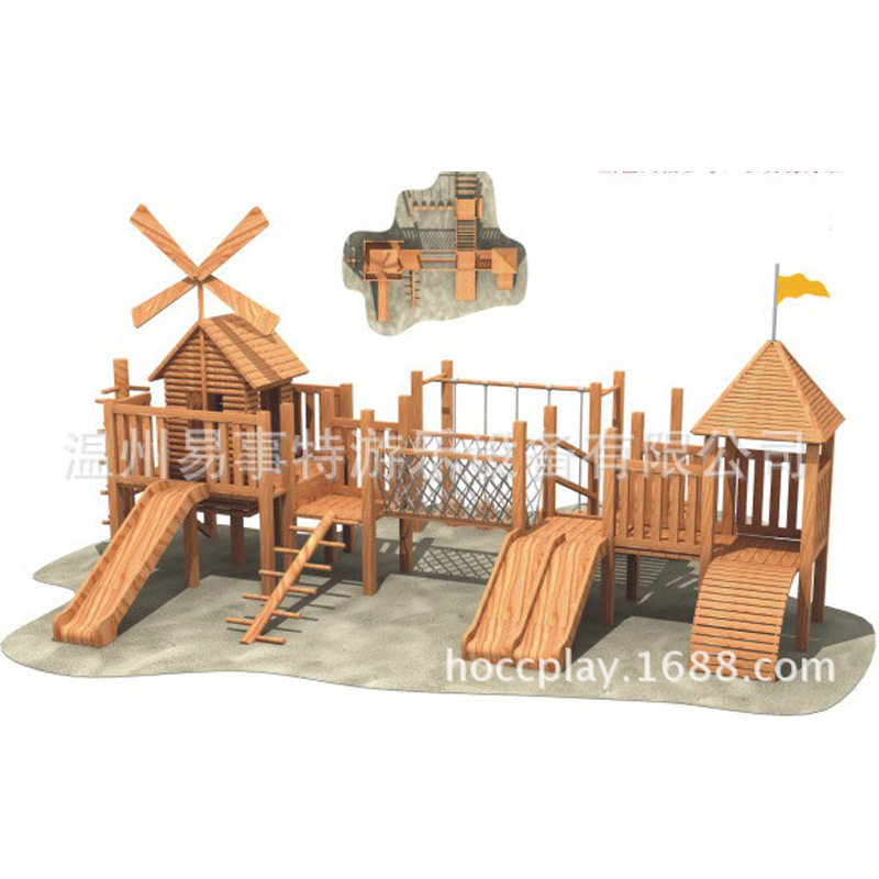 幼儿园木质户外玩具大型木制滑梯/游乐设施/小区木制滑梯