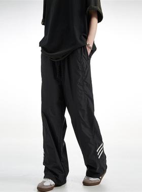 MADWITCH美式高级感休闲裤男复古运动风直筒裤宽松简约裤子女ins