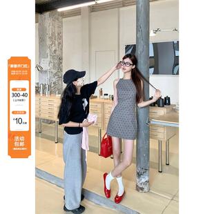 短款 女收腰背心裙无袖 裙子 复古miu系波点连衣裙春夏季 ffcheer