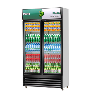 单双三开门水果冰柜冷藏展示柜玻璃立式商用冰箱保鲜饮料啤酒冰柜