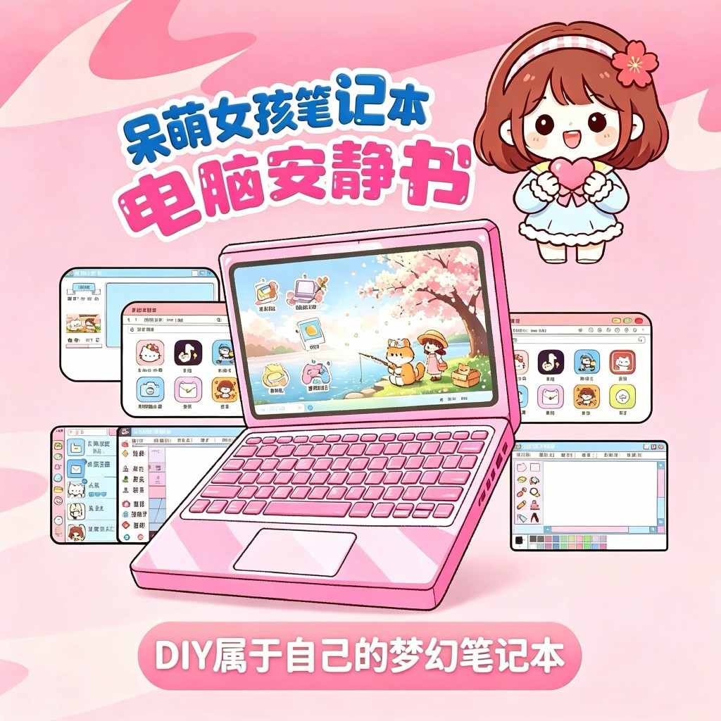 新款卡通笔记本电脑儿童生日礼物女孩创意粘贴玩具安静书材料包