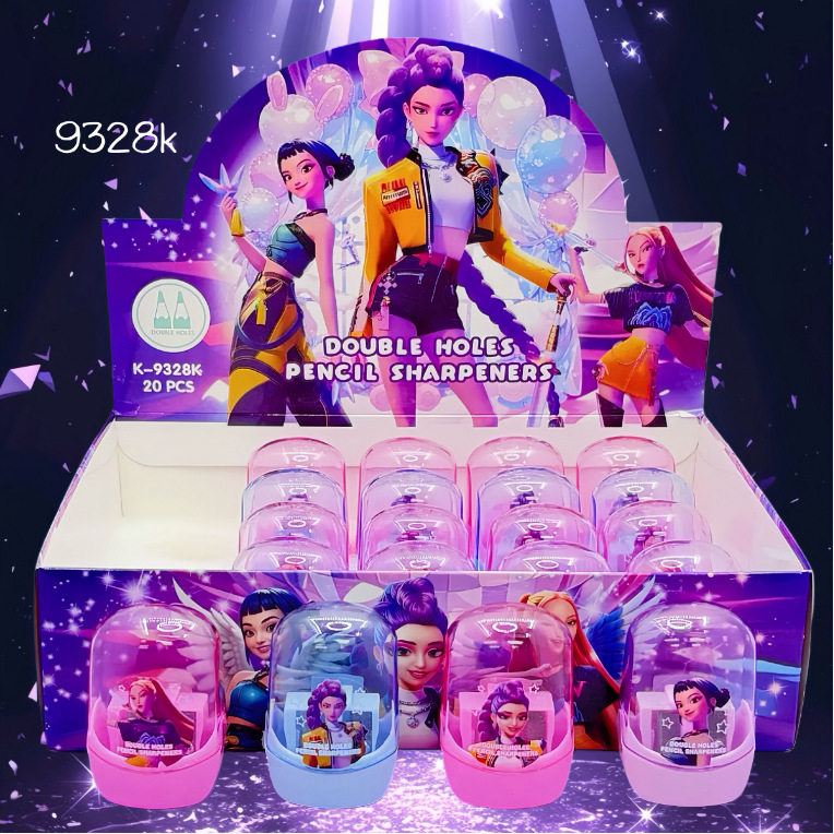 新款猎魔女团卷笔刀可爱卡通造型铅笔刨大小双孔两用削笔机削笔器