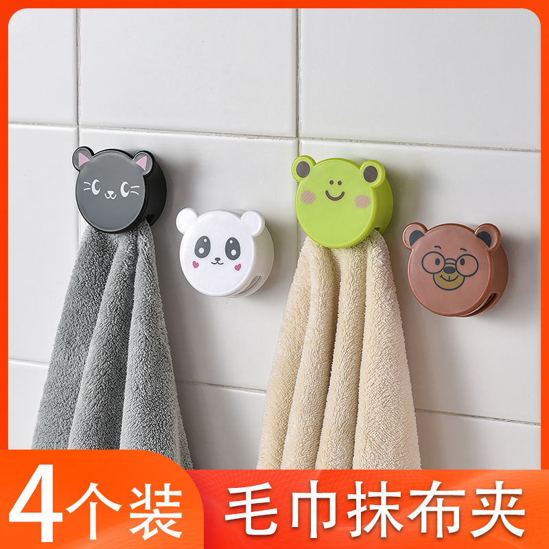 毛巾夹子抹布夹家务手套粘贴式塑料挂钩多功能壁挂照片整理收纳夹