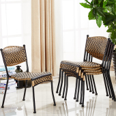 小藤椅藤编椅子凳子单人靠背椅编织阳台休闲可摞叠塑料餐椅儿童椅
