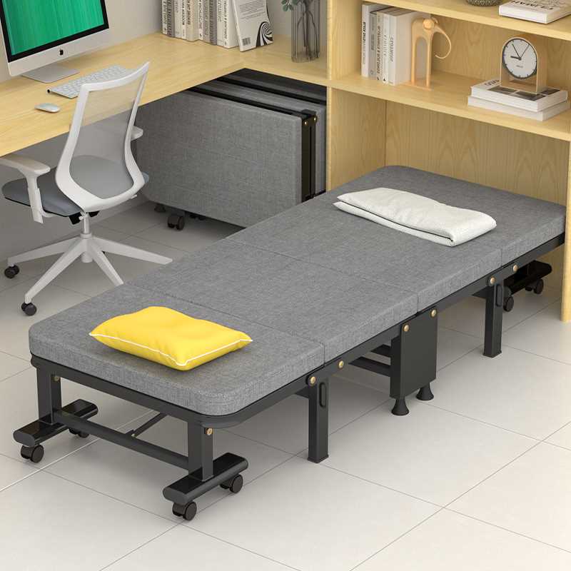 折叠床午休单人床办公室午休床午睡床木板海绵床便携家用床陪护床