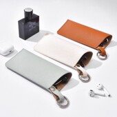 加厚皮革眼镜包高端墨镜收纳袋便捷小众可调节防压时尚 墨镜防刮花