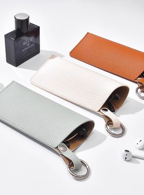 加厚皮革眼镜包高端墨镜收纳袋便捷小众可调节防压时尚墨镜防刮花