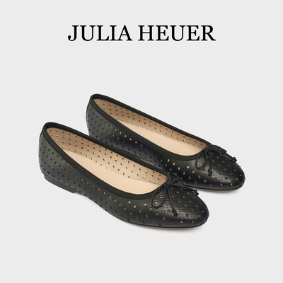 Julia Heuer朱莉亚赫尔 春夏新款女士镂空芭蕾舞鞋蝴蝶结平底单鞋