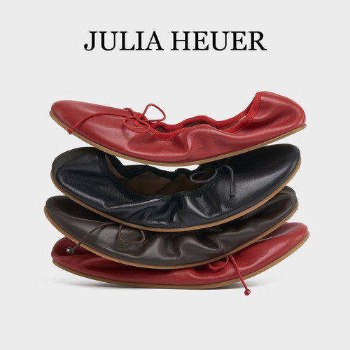 Julia Heuer秋冬新品女士云朵芭蕾舞鞋柔软羊皮浅口平底单鞋女