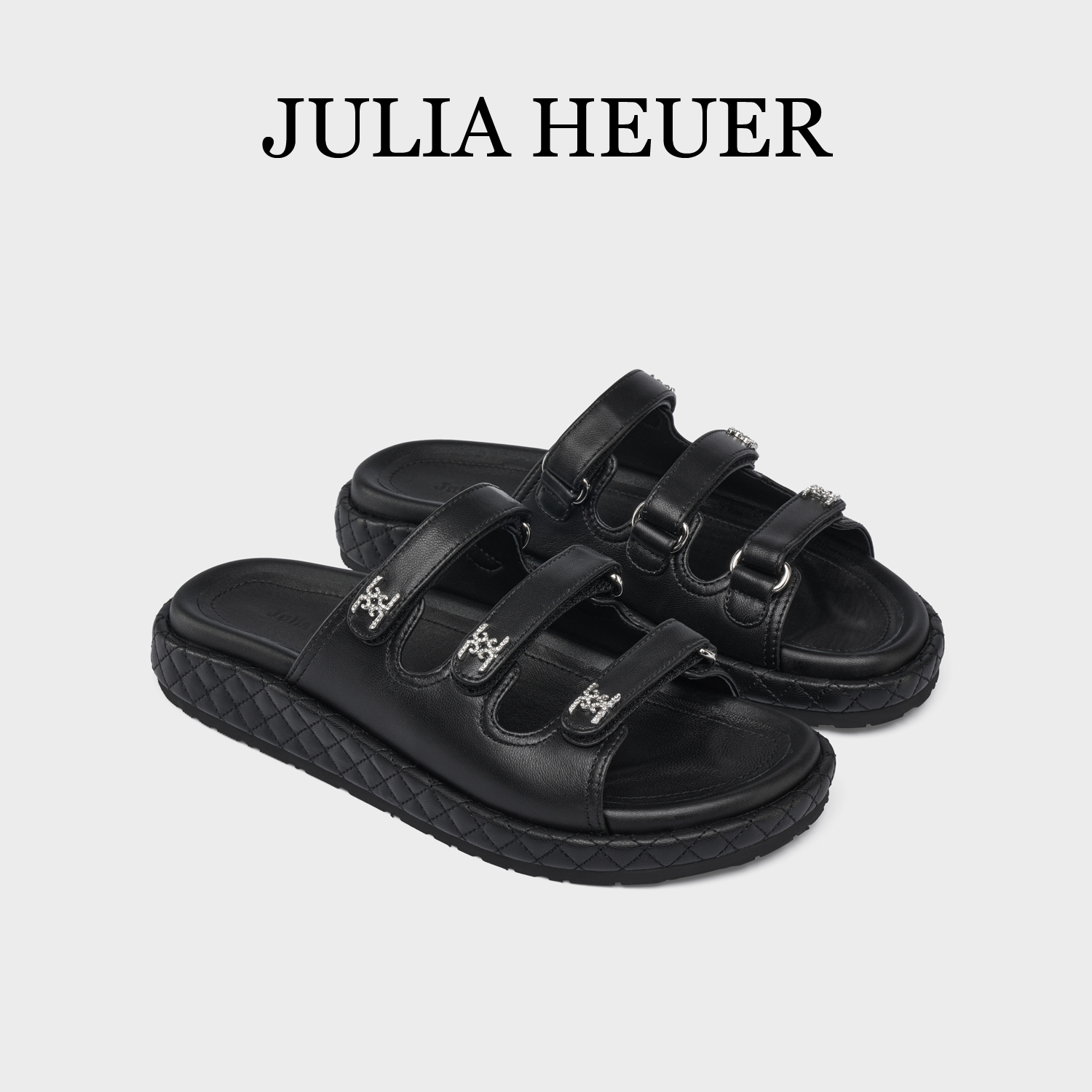 Julia Heuer朱莉亚赫尔 2025新款魔术贴一字拖鞋沙滩外穿凉拖女鞋