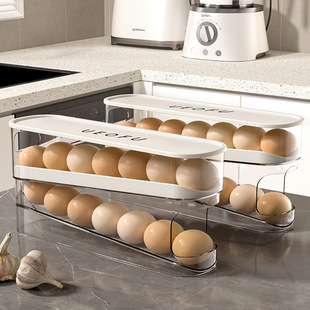 滚动鸡蛋收纳盒冰箱专用侧门放鸡蛋盒的整理神器装鸡蛋架托滚蛋盒