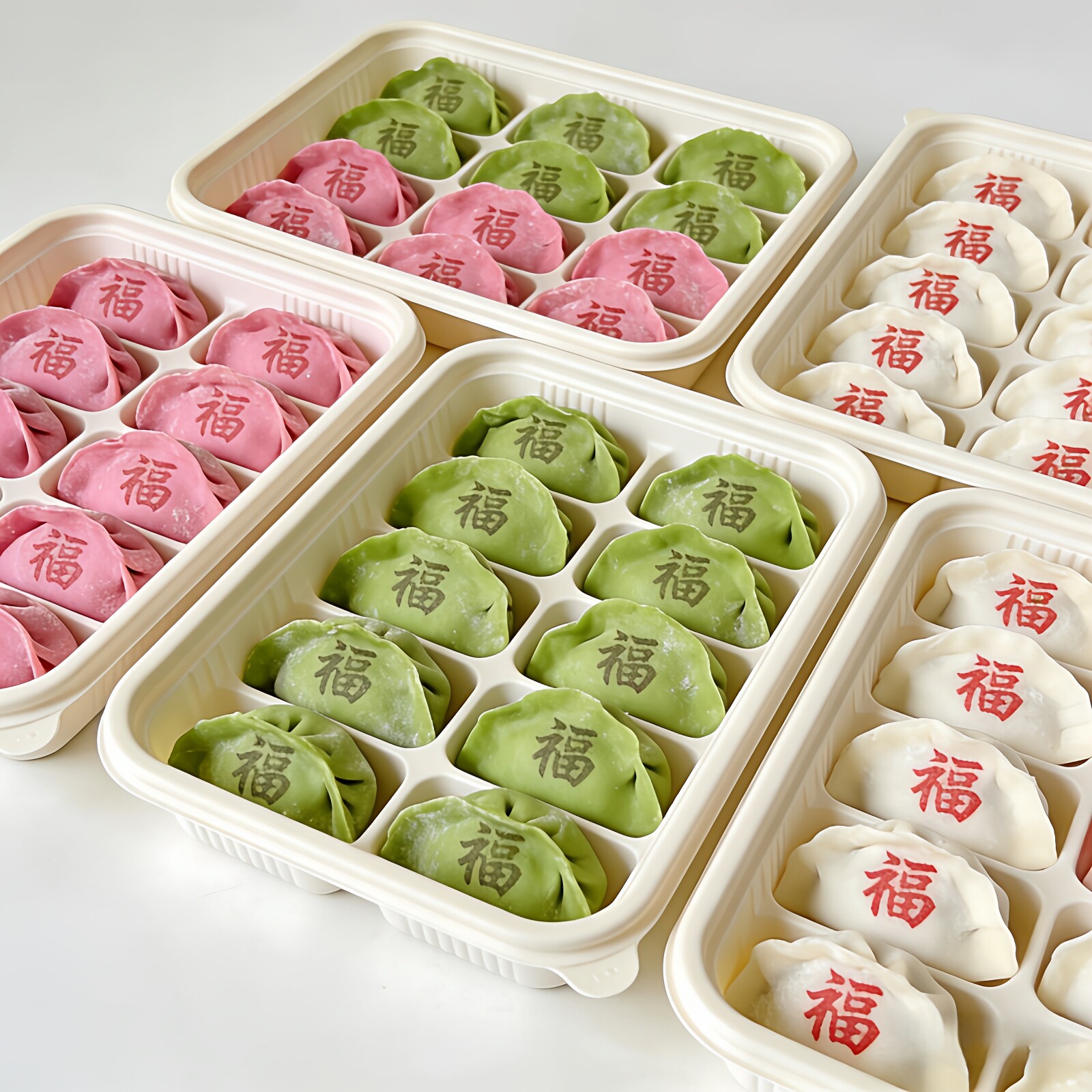一次性饺子冷冻防粘连可降解盒图片