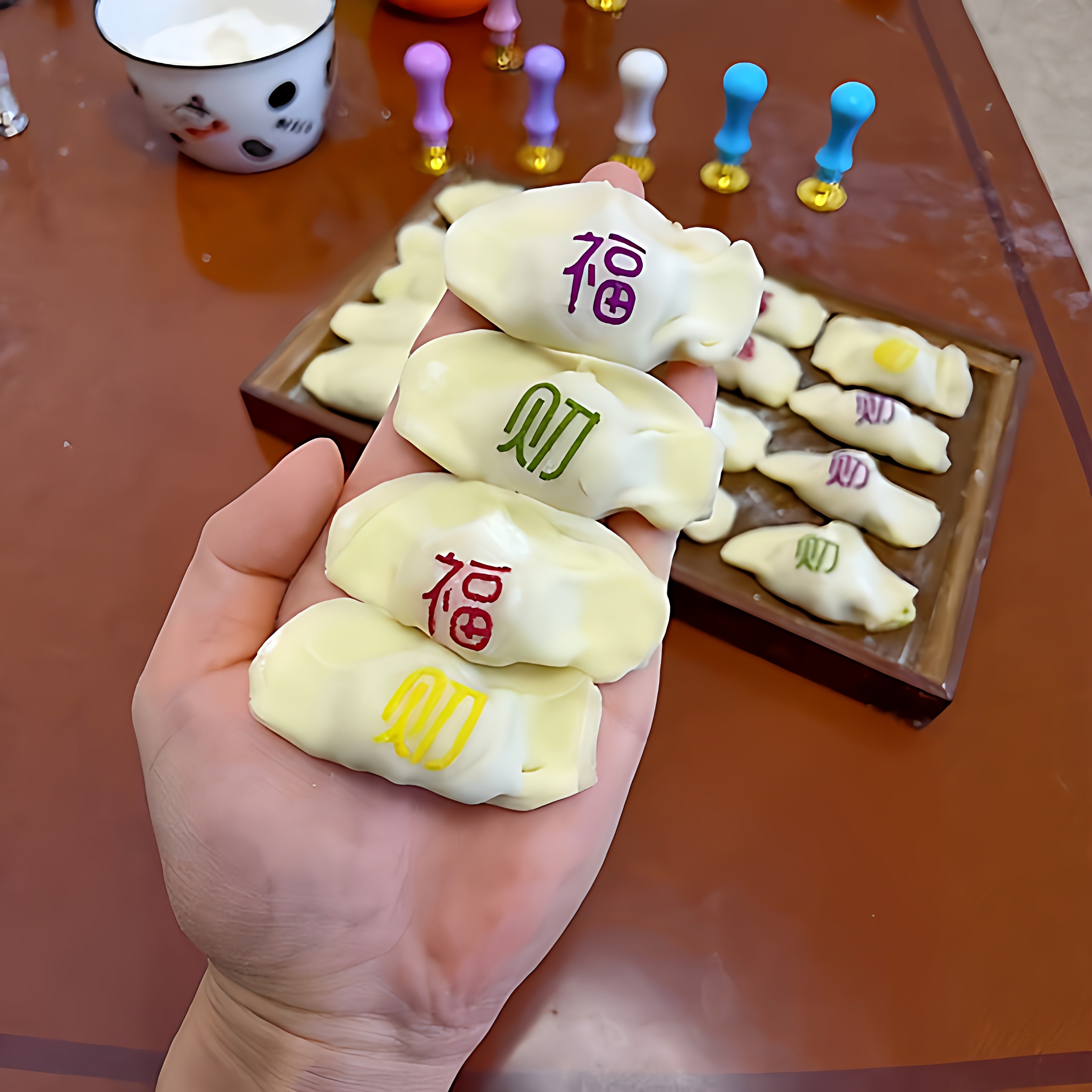 新年福财寿喜饺子皮印章DIY模具图片