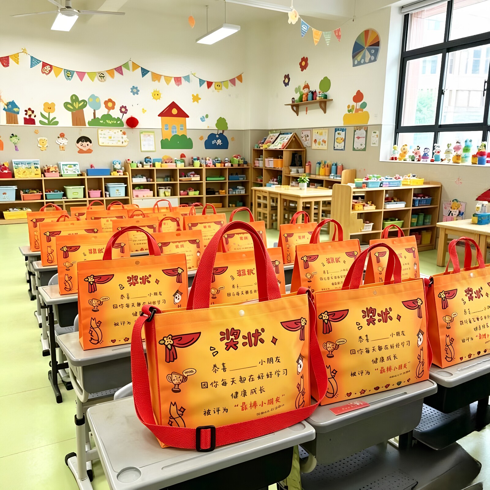 可以背的奖状！六一儿童节礼品袋幼儿园老师送全班同学零食包装袋