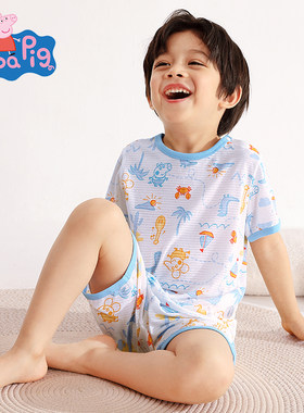 小猪佩奇棉卡通夏儿童家居服睡衣