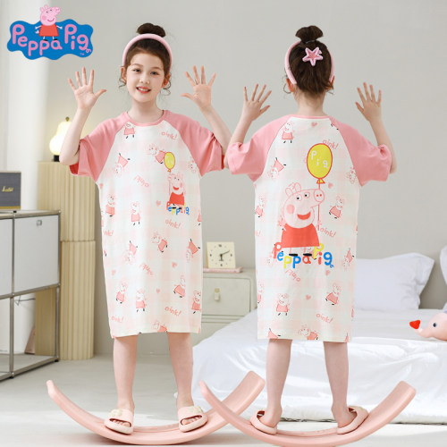 小猪佩奇甜美夏季家居服睡裙女童