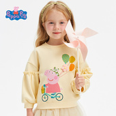 T恤 洋气宝宝纯棉上衣儿童外套春季 小猪佩奇女童卫衣童装 2026新款