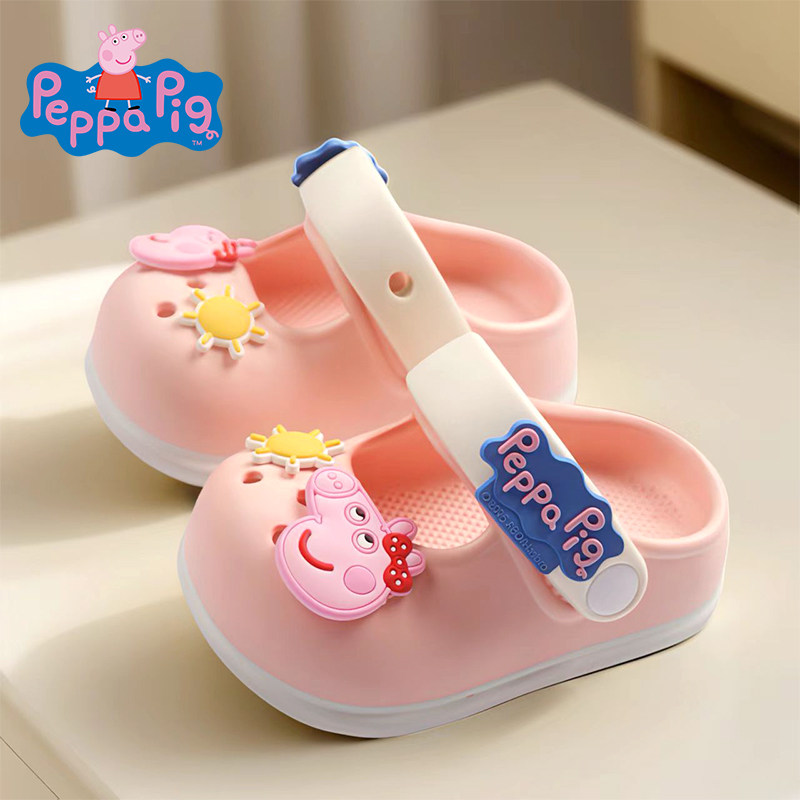 小猪佩奇洞洞鞋宝宝拖鞋女童夏季凉拖鞋包头幼儿小孩洗澡防滑软底