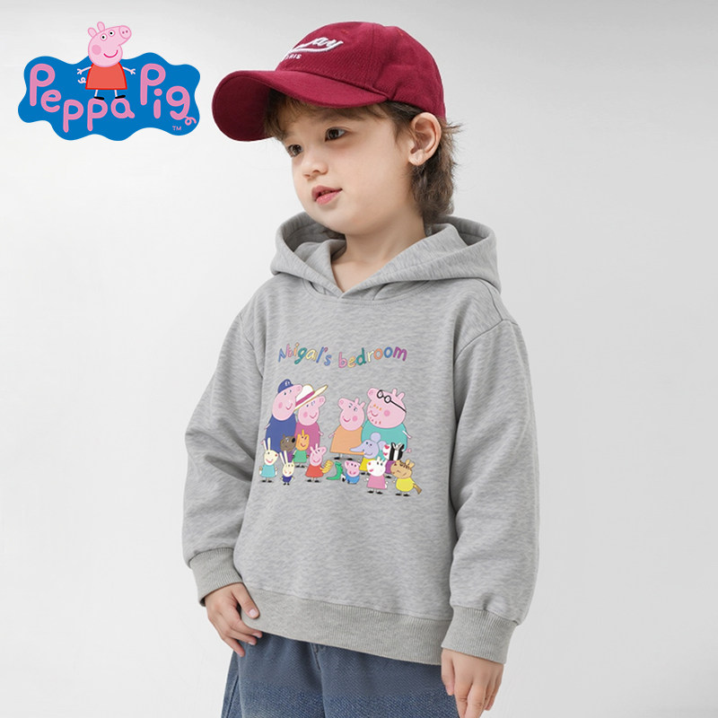 小猪佩奇男童卫衣婴儿衣服春秋儿童卡通连帽上衣女童宝宝新款秋装