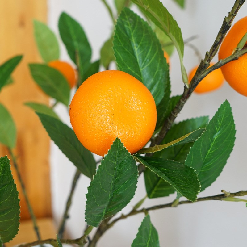 仿真桔子枝假橘子插枝家居客厅装饰摆件假水果枝条果枝水果树插枝