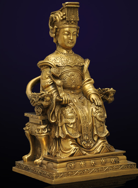 妈祖摆件神像佛像海神娘娘铜像家B居工艺品船员海员渔民供奉装饰