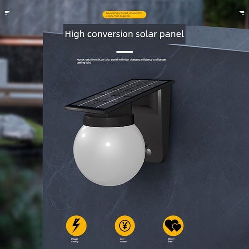 太阳能壁灯户外家庭花园灯2025新型智能传感器户外防水花园墙照明