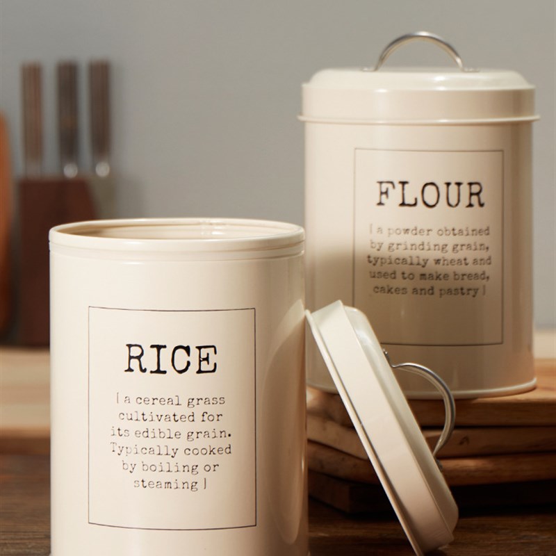 BK9K欧式复古风米桶5斤带密封圈防潮好送米勺圆形小号米桶2.
