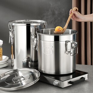 不锈钢桶工业用密封桶储物汤桶加厚带扣圆桶化工储水提桶带盖汤锅