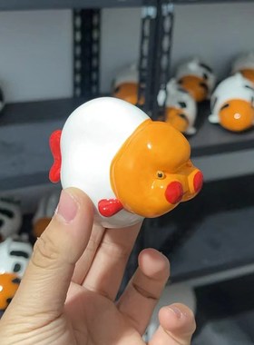 兰寿泰狮锦鲤景德镇陶瓷摆件大正齐腮红金鱼模型鱼缸造景茶宠装饰