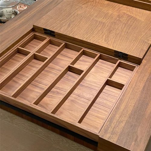 新中式实木茶桌轻奢现代高级感办公室胡桃木大板茶台高端会所茶室