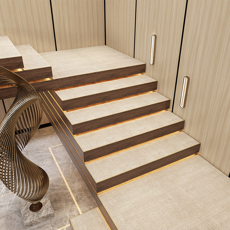 纯色加厚楼梯踏步垫免胶自粘防滑实木家用网红旋转楼梯地毯可定制,居家布艺,楼梯垫,淘宝优惠券,粉丝福利购,淘宝优惠卷
