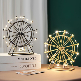 摆件轻奢旋转摩天轮家居装饰品客厅酒柜灯办公室桌面玄关厂家批发