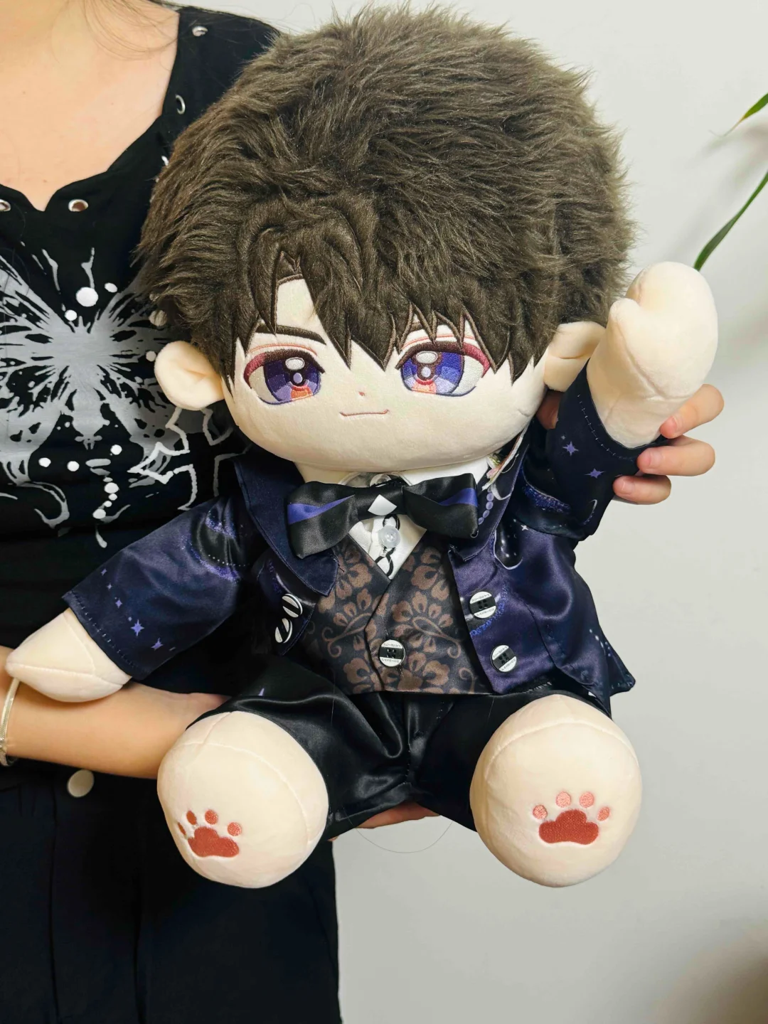 属性.夏以昼燕尾服40cm坐姿娃娃婚礼衣燕尾服5点式 海棠刺绣