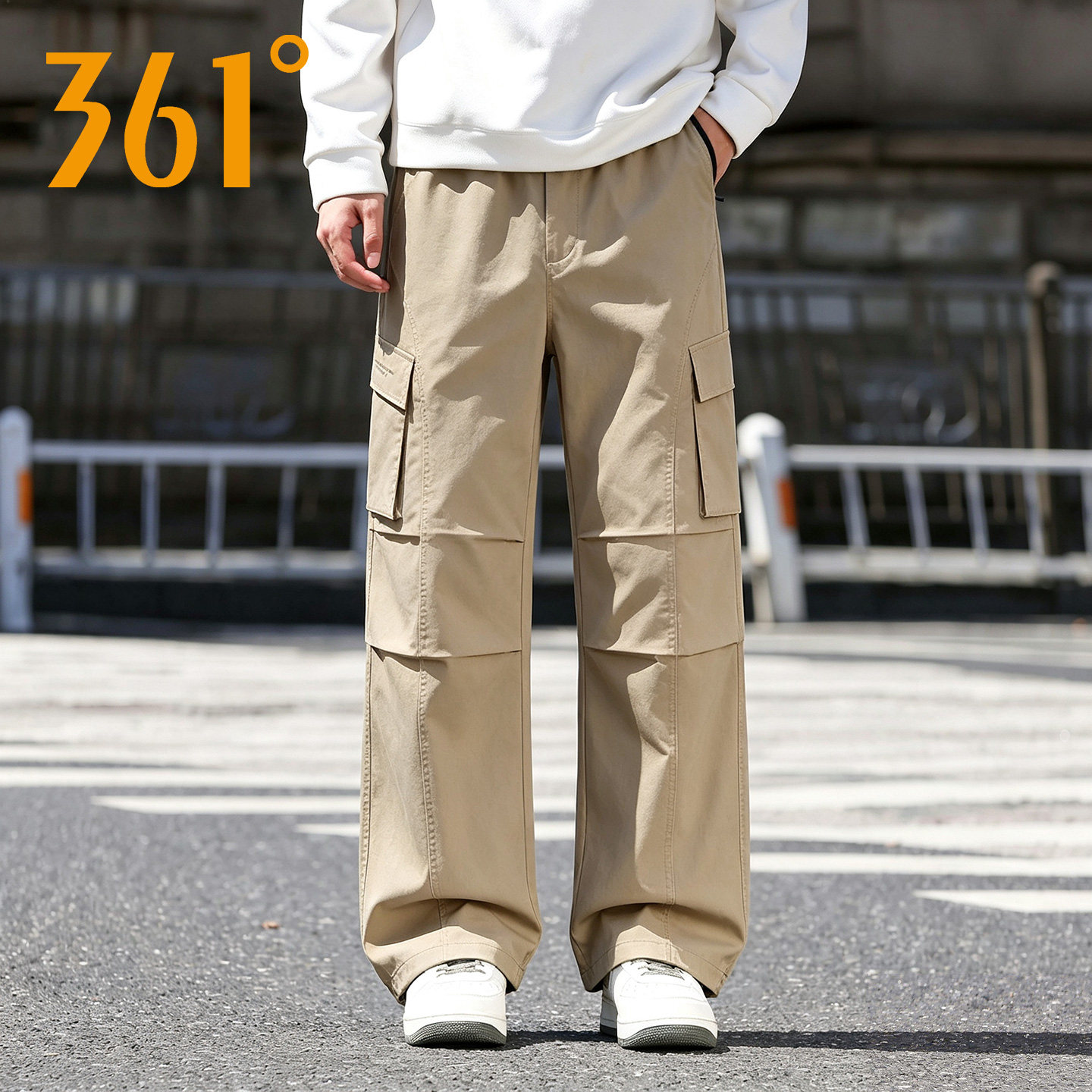商场同款丨361度休闲工装裤男士2026秋季新款宽松户外运动长裤子
