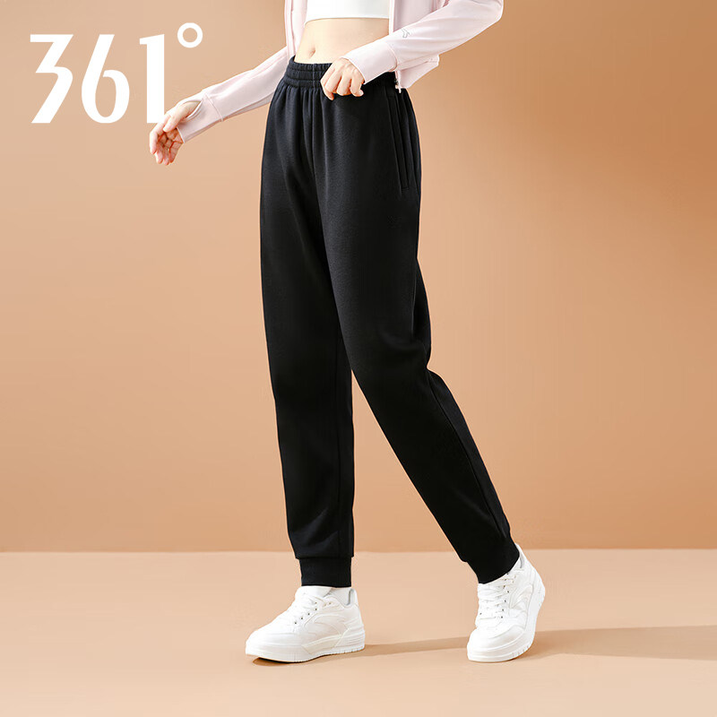 361度运动裤女2026春季新款女款修身瘦腿针织长裤收口休闲女裤子